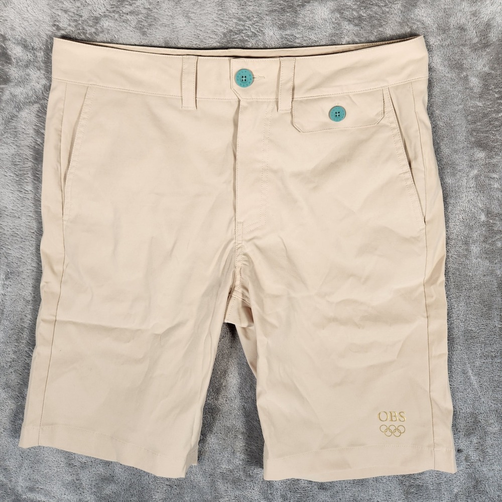 Helly Hansen Shorts Mens M Tan Excellent Tokyo 2020 Olympic Broadcasting OBS